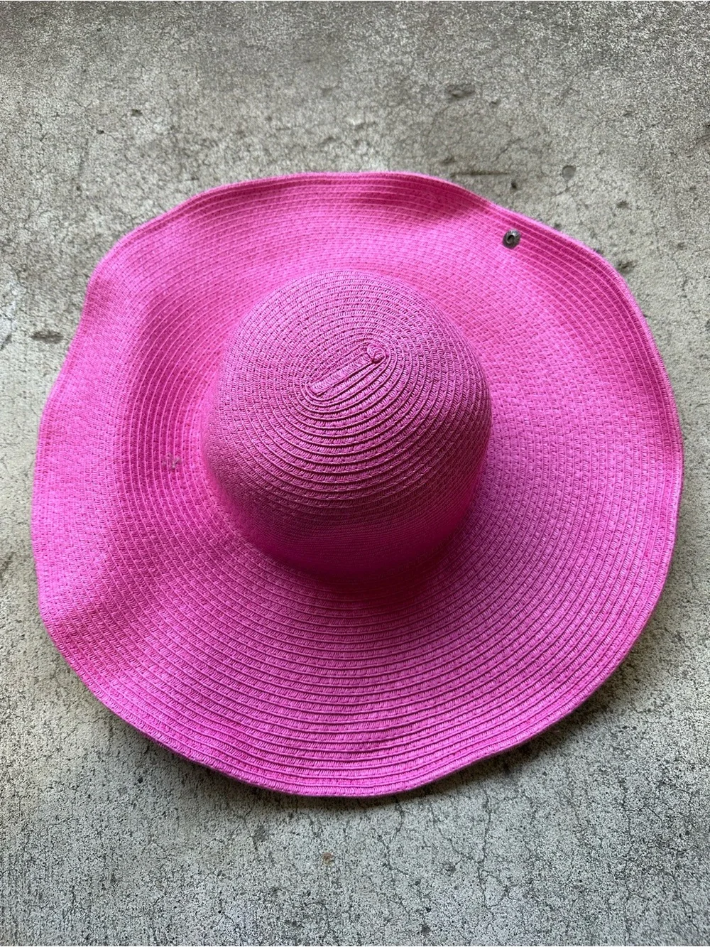 Peter Grimm Hot Pink Woven Straw Sun Hat with Black Sweatband